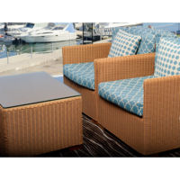 Mariner custom modular lounge and armchairs, captains coffee table